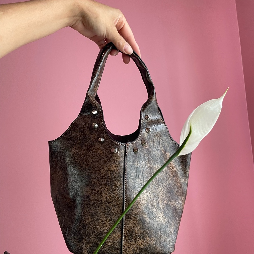 SHEIN Distressed Brown Shoulder Bag
